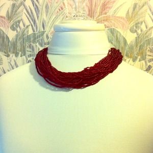 Elegant garnet colored bead choker