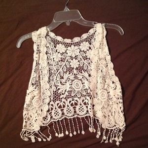 Crochet fringe vest