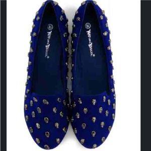 Royal Blue Skull Loafer Shoe