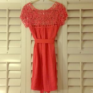 Foreign Exchange coral lace dress