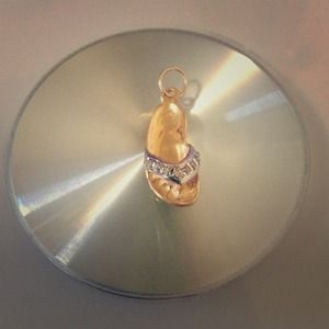 14k Yellow & White Gold Slipper Charm/Pendant