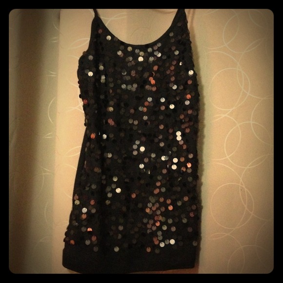Black sequin tank top