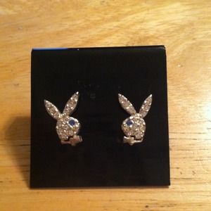Playboy silver stud earrings