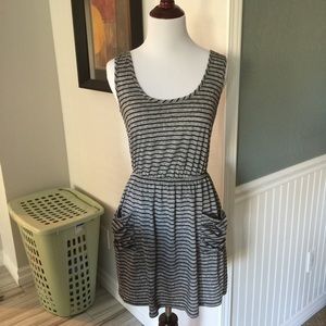 Grey and black striped tank dress