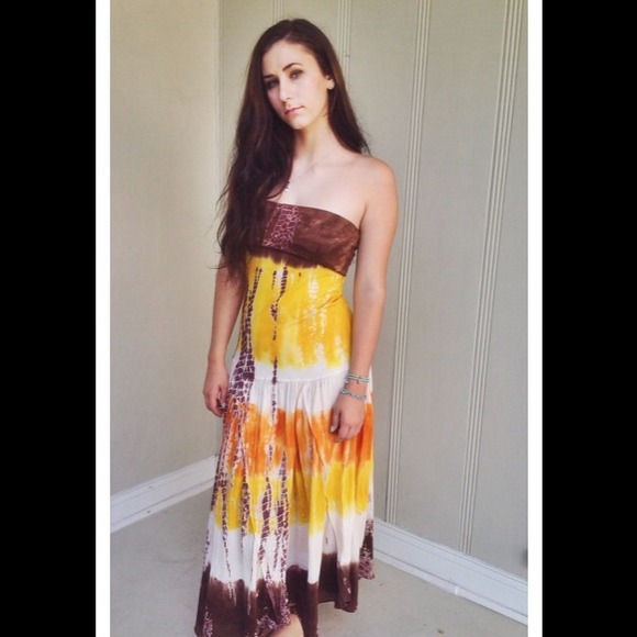 SOLD AT OUTSIDE SALE TYE DYE BANDEAU LONG