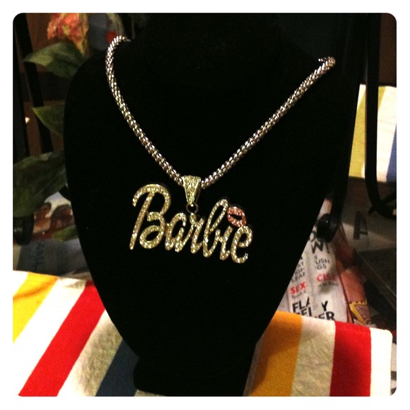 Beautiful Silver tone Barbie Necklace