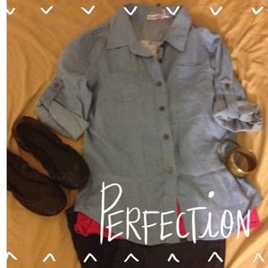 Lace Chambray button up!