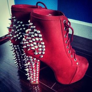 Jeffrey Campbell Lita spike red suede