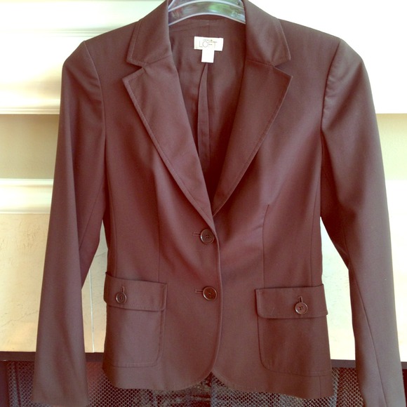 ANN TAYLOR LOFT SUIT JACKET CHOCOLATE BROWN
