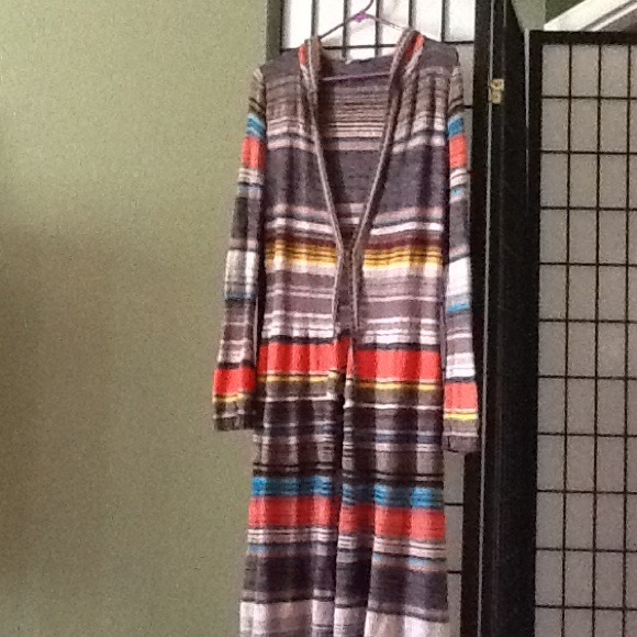 Traded! Free People Serape Striped Hooded Sweater