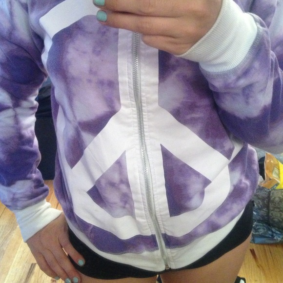 Purple and white sweatshirt