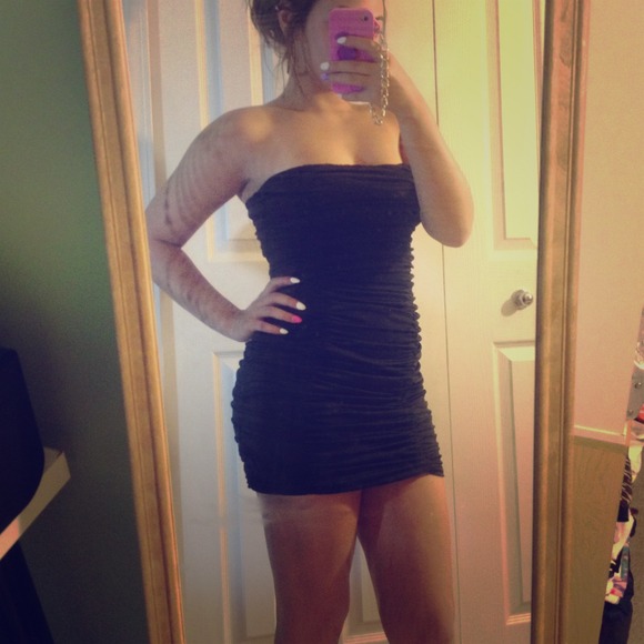 Small ruffled black dress