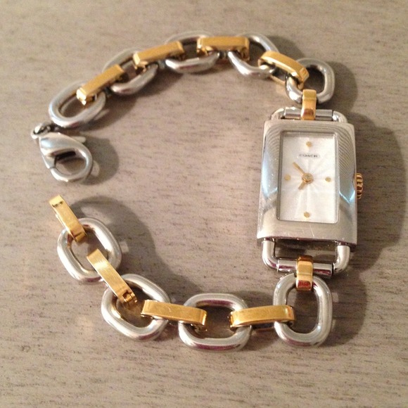 Coach sterling and gold plated watch