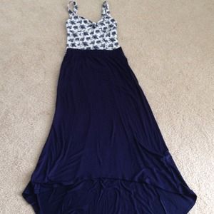 Shirt and high and low skirt