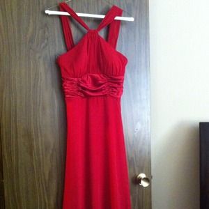 A stunning red halter dress from Macy's.