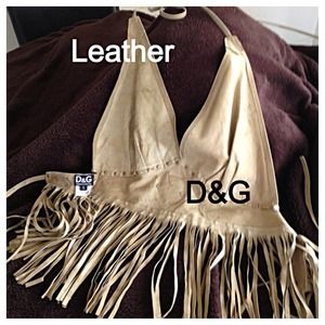 PRICE SLASH !!💄💃SEXY D&G leather bralet top!