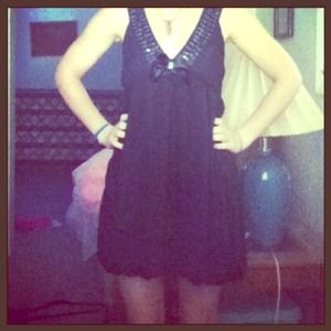 Gorgeous black homecoming/prom dress.