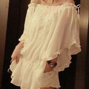 HOLD!!! White off the shoulder tunic. NWOT