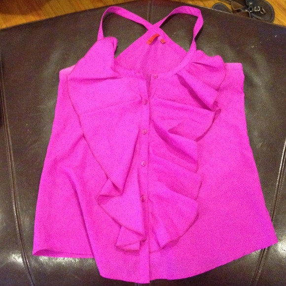Fushia ruffle top!! - Picture 1 of 3