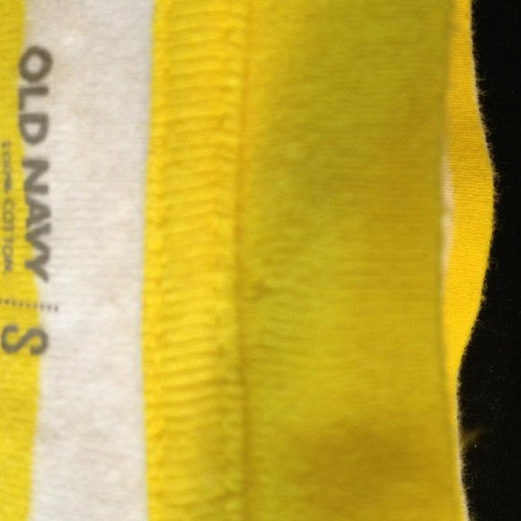 I) Old Navy Yellow & White Stripe Long Sleeve V-Neck Shirt – Size Small - Picture 5 of 7