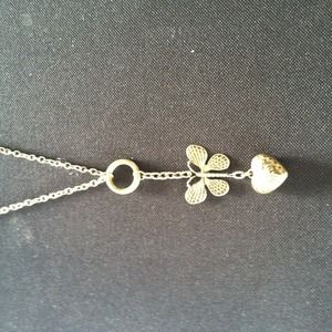 Butterfly and etched heart necklace
