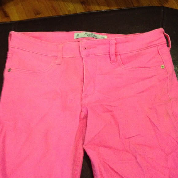 Neon pink Abercrombie Skinny jeans - Picture 1 of 3
