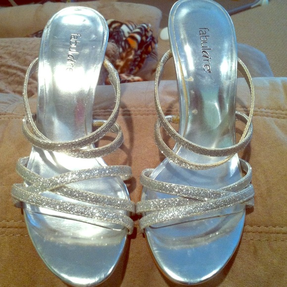 Silver sparkly heels