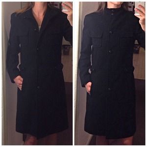 Express knee length black peacoat