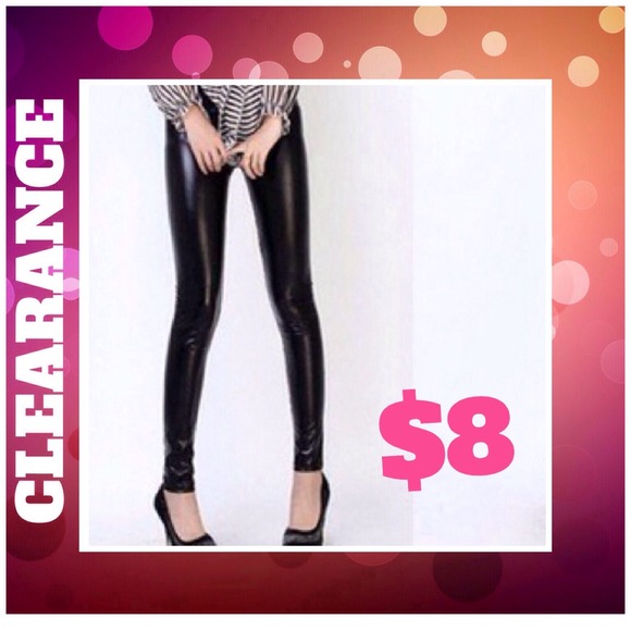 Pants - Faux Leather Leggings