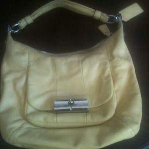 Yellow Coach Hand Bag good condition!