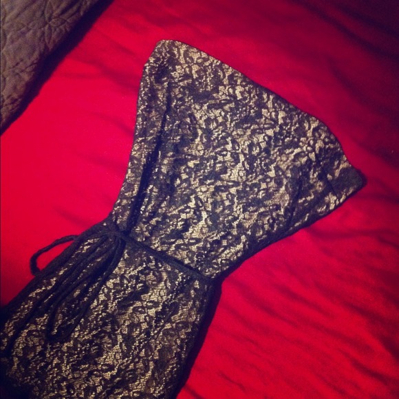 Strapless, black lace Arden B dress