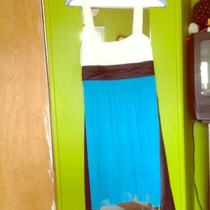 White and baby blue dress