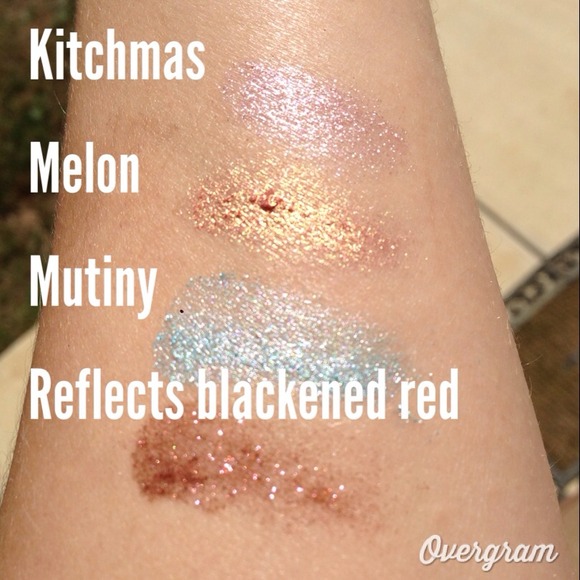 Swatches of Mac pigments SOLD