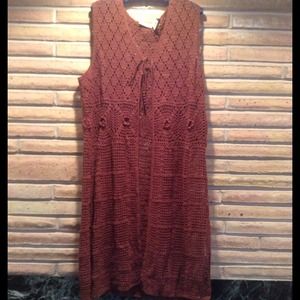 Brown Crochet Duster