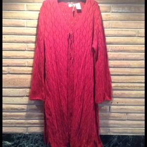 Red Crochet Duster