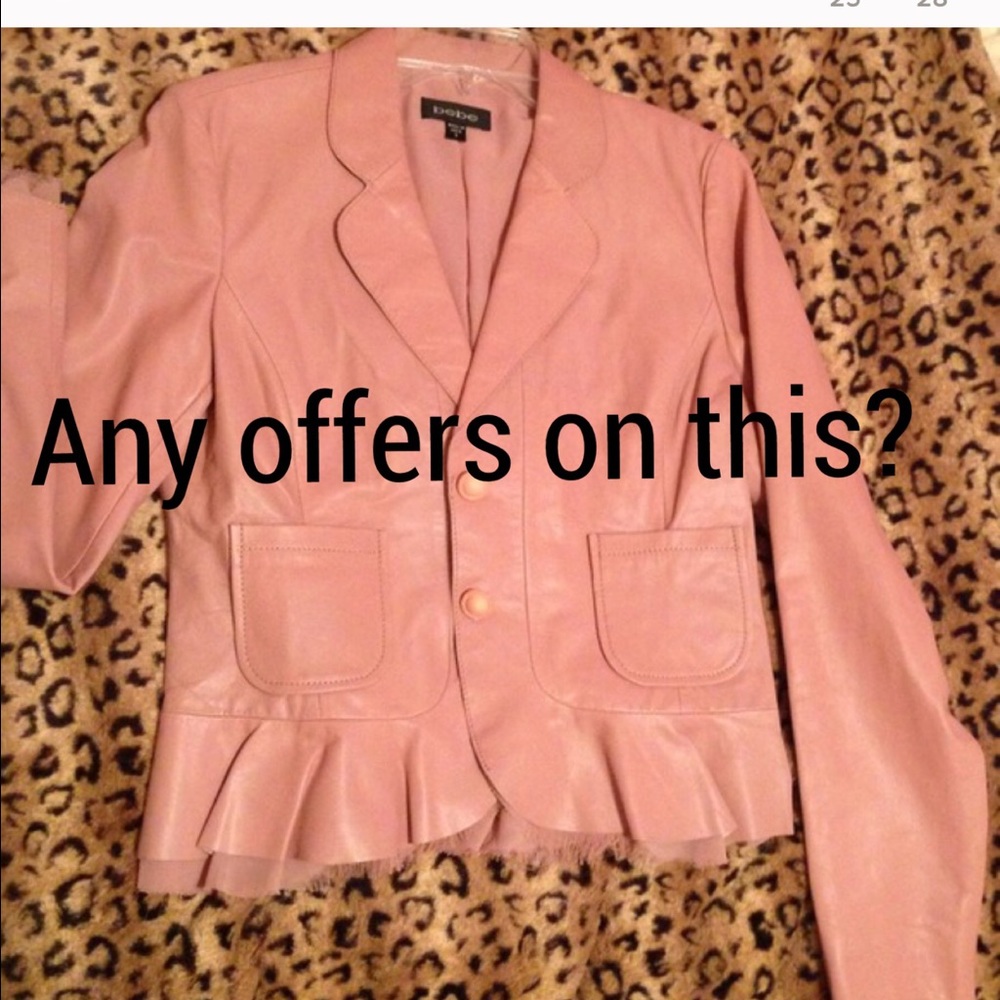🚨SALE🚨Used once petal pink bebe leather jacket