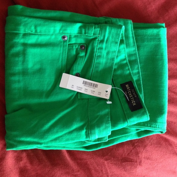 Sold😀Jcrew Matchstick Jeans Emerald Green Size 28