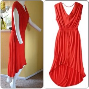💥SOLD💥High low cute orange casual dress!!😘👌