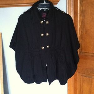 Batwing zip up peacoat