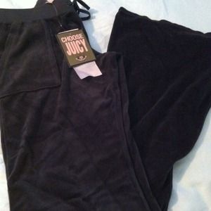 NWT Juicy Couture Black Flare Velour Pants