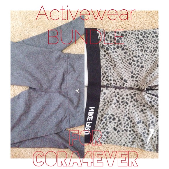 1 pair NikePro shorts; 1 pair ON Active leggings
