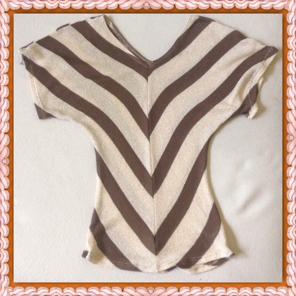 BODY CENTRAL SHIMMER BROWN AND BEIGE TOP