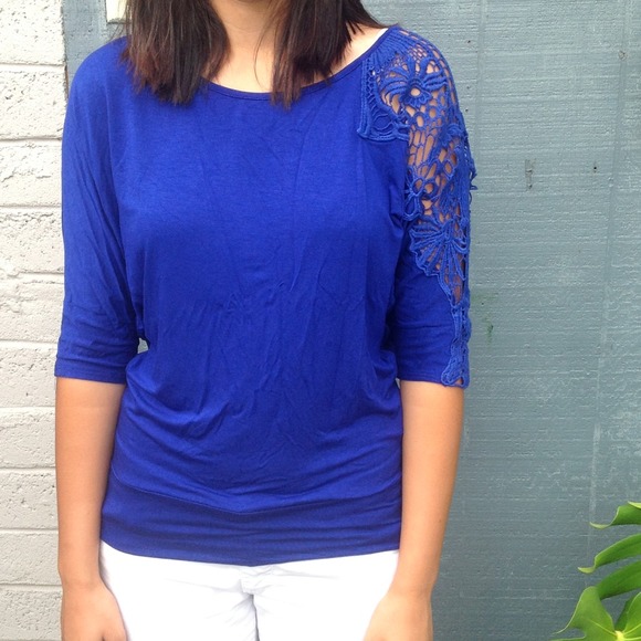 Cobalt blue crochet top