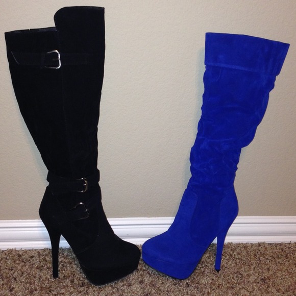 Online Purchase! Not sure  Shoes - BUNDLE!!! Cobalt Blue & Black Knee High boots