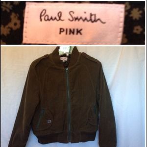 PAUL SMITH Olive Green Corduroy Baseball Jacket