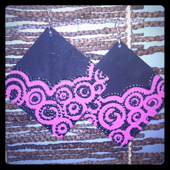 Hand painted Swirly Girly Earrings