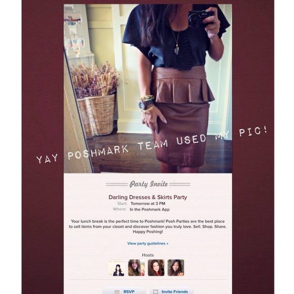 Vegan Leather Peplum Brown Skirt NWT! - Picture 2 of 4