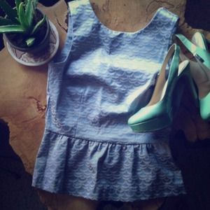 mermaid blue peplum top