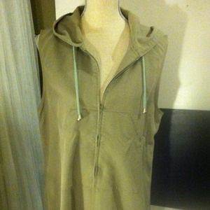 Camo Green lightweight zip up hooded dress