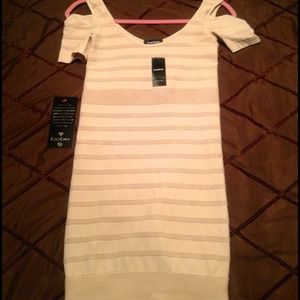 Bebe Dress. Cold Shoulder Ottoman Stretch.
